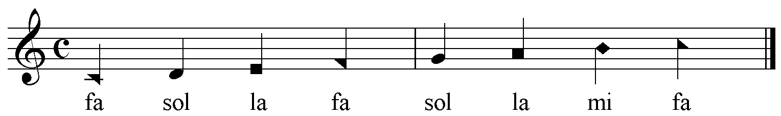 a shape note or fasola scale